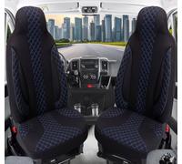 Schonbezüge Sitzbezüge für VW T5 Caravelle Bj 2003-15 in Schwarz/Blaue Naht PL40