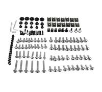 Schraubensatz für Motorradzubehör Motorrad Verkleidungsschrauben Schrauben Karosserieschrauben Muttern Unterlegscheiben Clips Set Für Diversion FZ16 XT660(Silber)