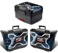 Schutzaufkleber Seitenkoffer und Topcase für Motorrad BMW R 1200 GS Vario 2. Modell ADV Adventure Trophy Blau