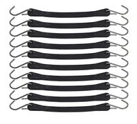 Schwarz 10 Zoll LKW-Zurrgurt für Motorradanhänger, Abschleppseil, Bungee-Seil, Planengurte mit Haken für Tieflader, Campingausrüstung, Schwarz, 25,4 cm, 10 Stück