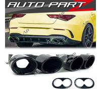 Schwarz Endrohr Auspuffblenden Duplex für Mercedes CLA C118 CLA 45 AMG CLA35 AMG