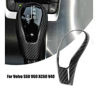 Schwarz Real CARBONFIBER Schaltknauf Abdeckung Trim für Volvo S60 V60 XC60 V40