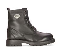 Schwarze Herren Leder Motorradstiefel Western Rock Punk Schnürstiefel Militär