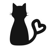 Schwarze Katze Herz Halloween Aufkleber Auto Fenster Wand Möbel Dekoration