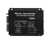 Schwarzer Auto-Stromrichter, 100A Gleichspannungswandler Hochfester Übertemperaturschutz DC 24V auf 12V Konverter für Autokühlschränke