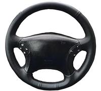 Schwarzer Leder-Auto-Lenkradbezug, für Mercedes Benz W203 C-Klasse 2001-2007, handgenähter Auto-Lenkradbezug