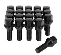 SCITOO Radschrauben M12 x 1,25, schwarz, Schaftlänge 28 mm, Sechskantgröße, 17 mm, Radbolzen für Jeep, Kompass, Jeep, Renegade, Fiat, Cherokee, Chrysler 200, Dodge Dart