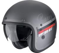 Scorpion Belfast Evo Adonis Jethelm, schwarz-grau-rot, Größe XS 54 55 für Männer