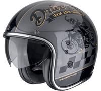 Scorpion Belfast Evo Drive Fast Jethelm, schwarz-grau-gold, Größe S für Männer