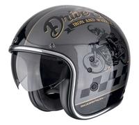 Scorpion Belfast Evo Drive Fast Jethelm, schwarz-grau-gold, Größe S für Männer