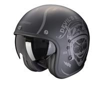 Scorpion Belfast Evo Romeo Matt Schwarz Silber Jethelm Größe