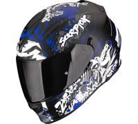 Scorpion Exo-491 Spector Helm, schwarz-weiss-blau, Größe XS für Männer