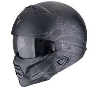Scorpion EXO Combat II Spiderweb Jethelm, schwarz-silber, Größe L für Männer