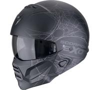 Scorpion EXO Combat II Spiderweb Jethelm, schwarz-silber, Größe S für Männer