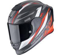 Scorpion EXO R1 Evo Carbon Air Runner Helm, schwarz-weiss-rot, Größe L für Männer