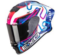 Scorpion EXO-R1 Evo II Air Cornering Helm, weiss-pink-blau, Größe XL für Männer