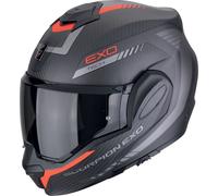 Scorpion EXO Tech Evo Carbon Cosy Helm, schwarz-rot, Größe M für Männer