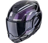 Scorpion EXO Tech Evo Furio Helm, schwarz-lila-silber, Größe L für Männer