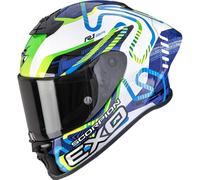 SCORPION Integralhelm Exo-R1 Evo II Air Cornering White / Blue / Green S