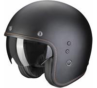 Jethelm Belfast Evo Solid matt schwarz ECE 22.06 mit Sonnenvisier, Farbe: schwarz matt, Größe: M 57/58