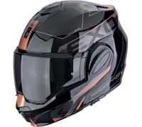 SCORPION Klapphelm EXO-TECH EVO TRAVELLER Schwarz Kupfer Flip-Back Gr. L 58/59