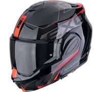 SCORPION Klapphelm EXO-TECH EVO TRAVELLER Schwarz Rot Flip-Back Gr. XL 60/61
