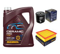 SCT Inspektionspaket 5L MANNOL Ceramic Pro 10W-40 für VW Polo Coupe 86C 80 1.3
