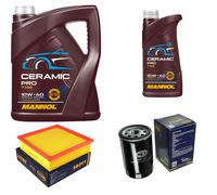 SCT Inspektionspaket 6L MANNOL Ceramic Pro 10W-40 für VW Polo Coupe 86C 80 1.3