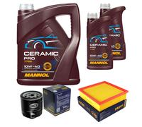 SCT Inspektionspaket 7L MANNOL Ceramic Pro 10W-40 für VW Polo Coupe 86C 80 1.3
