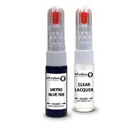 SD COLORS Metro Blue 168 Reparaturset für Opel/Vauxhall Lackstift 20 ML Kratzer Chip Pinsel Farbcode 168 Meter Blau (Lack + Lack)