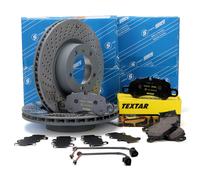 SEBRO Bremsscheiben + TEXTAR Beläge für PORSCHE 911 991 3.0 Carrera 370 PS vorne
