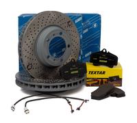 SEBRO Bremsscheiben + TEXTAR Beläge für PORSCHE 996 Carrera S + Turbo / S vorne