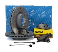 SEBRO Bremsscheiben + TEXTAR Beläge für PORSCHE BOXSTER (981) S / GTS 3.4 vorne