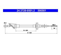 Seilzug Kupplungsbetätigung ATE 24.3728-0501.2 für Fiat Uno