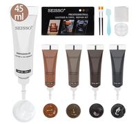 SEISSO 2025 Neu Leder Reparatur Set,5 Farben Lederreparatursalbe,Kunstleder Reparatur Set,DIY Lederfarben Reparaturset für Lederkratzer,geeignet für Sofas,Schuhe,Mäntel,Autositze(45L)