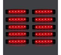 Seitenmarkierungsleuchten, 10 Stück Side Marker Lights Auto-Markierungsleuchten Autoseiten-Anzeigelampen 6SMD LED Vordere Heckleuchte Positionsleuchten 12V für Auto-Wohnmobil-LKW-LKW (Rot)