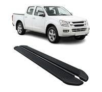 Seitenschweller Trittbretter für Isuzu D-Max Double Cab 2002-12 Alu Schwarz