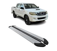 Seitenschweller Trittbretter für Toyota Hilux DoubleCab 2004-2015 Aluminium Grau