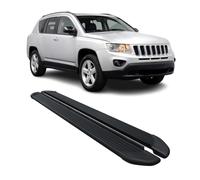 Seitenschweller Trittbretter Schweller für Jeep Compass 2011-2016 Alu Schwarz