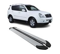 Seitenschweller Trittbretter Schweller für Ssangyong Rexton 2005-2012 Alu Grau