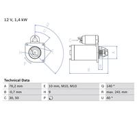 Selbstanlasser für Renault Volvo 850 C70 S40 S60 S70 S80 Safrane V40 V70