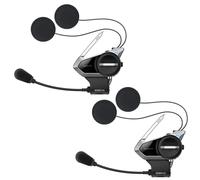 Sena 50S Motorrad Bluetooth Headset mit Drehrad und Sound by Harman Kardon, integriertem Mesh Intercom System und Premium Mikrofon & Lautsprechern, Doppelpack