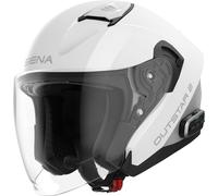 Smart Helm Sena Outstar 2 Weiß Mesh Wave Intercom Motorradhelm Jethelm, XL XL weiß