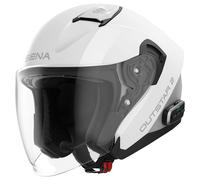 SENA Outstar 2 offener Motorradhelm mit Headset, glänzend weiß M