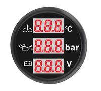 SENECESLI 3-in-1-Motorkühlmitteltemperatur-Öldruck-Batterie-Voltmeter, Digitales Messgerät mit Hintergrundbeleuchtung für Auto, Boot, Wohnmobil, LKW, Motorrad, 52 Mm Wasserdichtes Sensor-Set