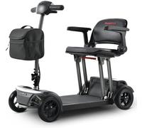 Seniorenmobil faltbarer Elektroroller mit Sitz, 12Ah Lithium-Akku, 21,75 kg leicht, 15 km Reichweite, Aluminiumrahmen, Klappsitz, 180W Motor, 6 km/h, LED-Bremse