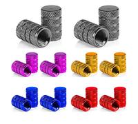 Senven 20 Pcs hochwertige Farbe Aluminium Ventilkappen, Reifenventil Staubkappen Auto, Motorrad, LKW, Fahrrad verhindern Luftleckage - Universal-Reifenventilkappen, Aluminium