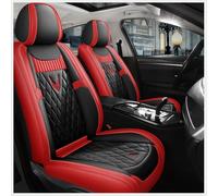 SERTGFRE Autositzbezüge Set Leder, für VW ID.4 ID4 id 4 Pro/Pure/GTX 5-Sitze Sitzbezüge Auto Vordersitze und Rückbank Komplettset for Auto Zubehör Innenraum,E Black Red