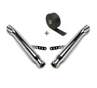 Set 2x Auspuff + Hitzeschutzband für Honda Rebel 500 TO4