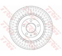 Set 2x Bremsscheibe TRW DF6175S Passend für PORSCHE MACAN 95B 14->